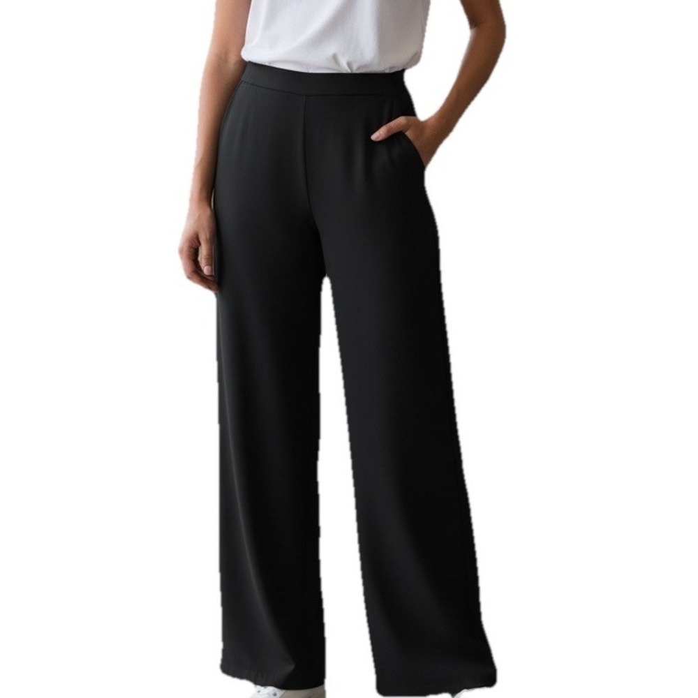 Amyra Dress pants Wide Leg Black Womens Large Made In USA Classy‎